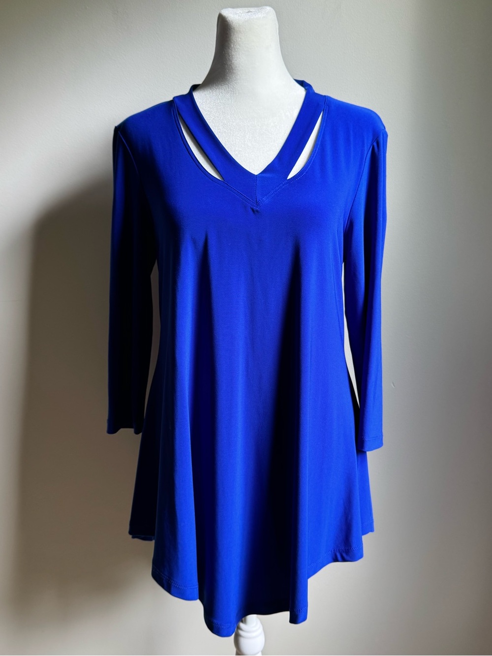 Joseph Ribkoff Women’s 3/4 Sleeve Blouse Royal Blue Tunic Size Medium